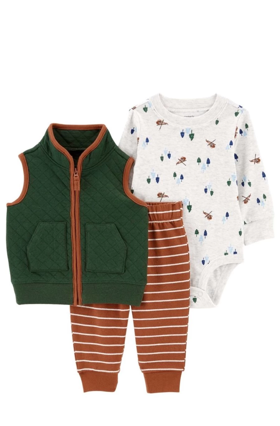 CARTER'S Baby Boys' 3-Piece Vest Set - Soft Cotton Outfit for Infants & Toddlers