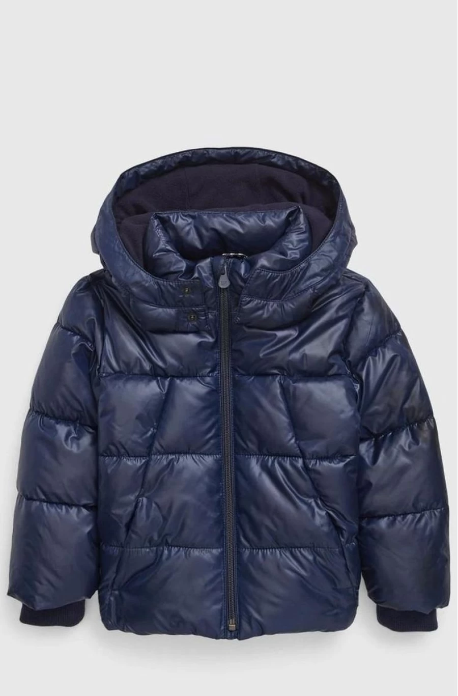 GAP Boys Navy Blue Uniform Recycled Shine Puffer Jacket for Toddlers - Eco-Friendly Winter Coat