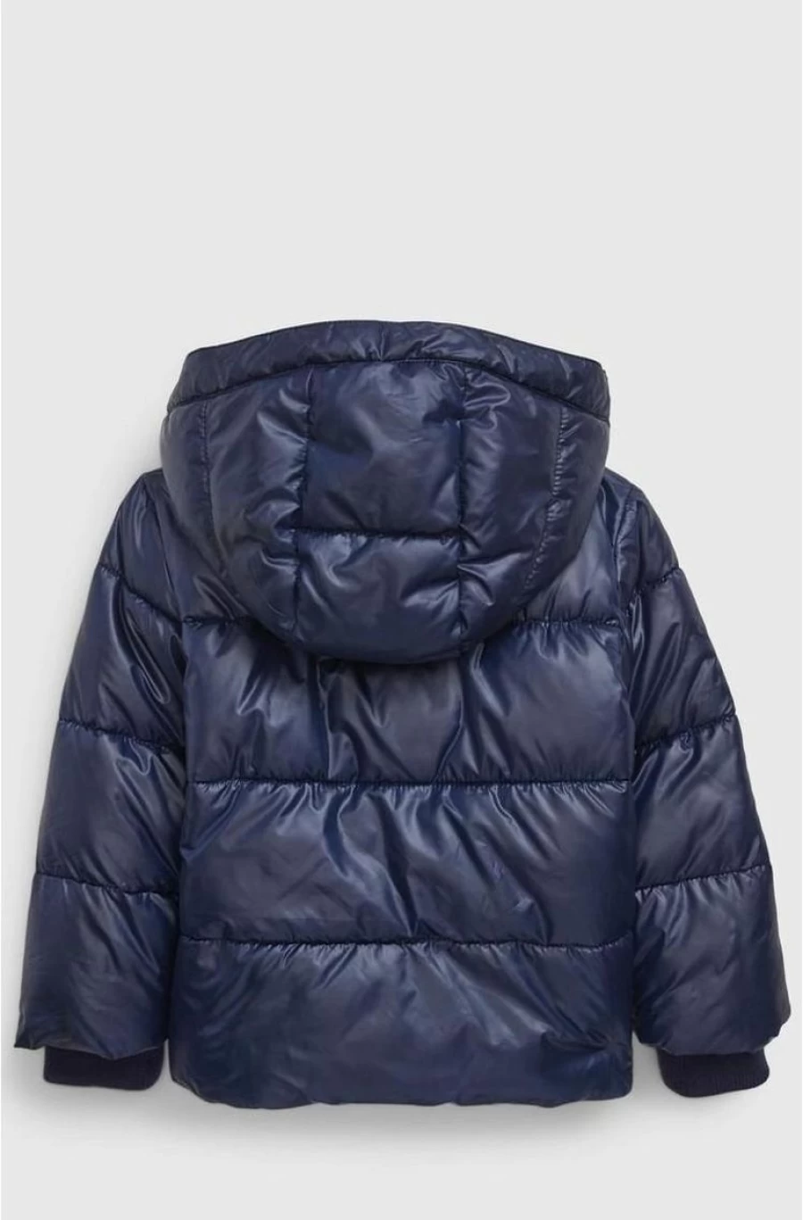 GAP Boys Navy Blue Uniform Recycled Shine Puffer Jacket for Toddlers - Eco-Friendly Winter Coat