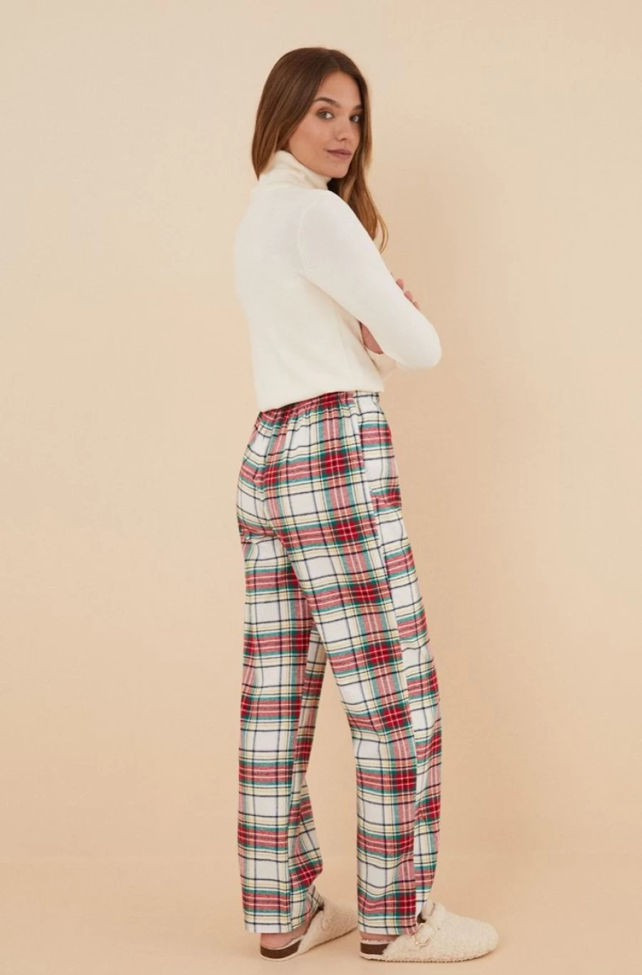 "WOMEN'SECRET Women's Checked 100% Cotton Pajama Pants for Comfort & Style"