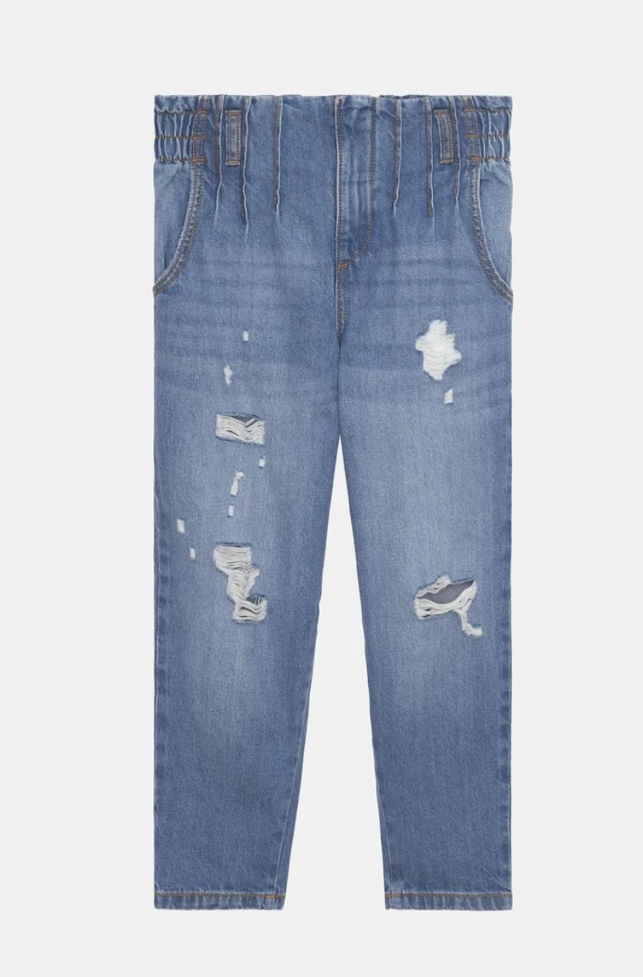 "SISLEY Boys' Blue Cotton Distressed Jeans for Kids"