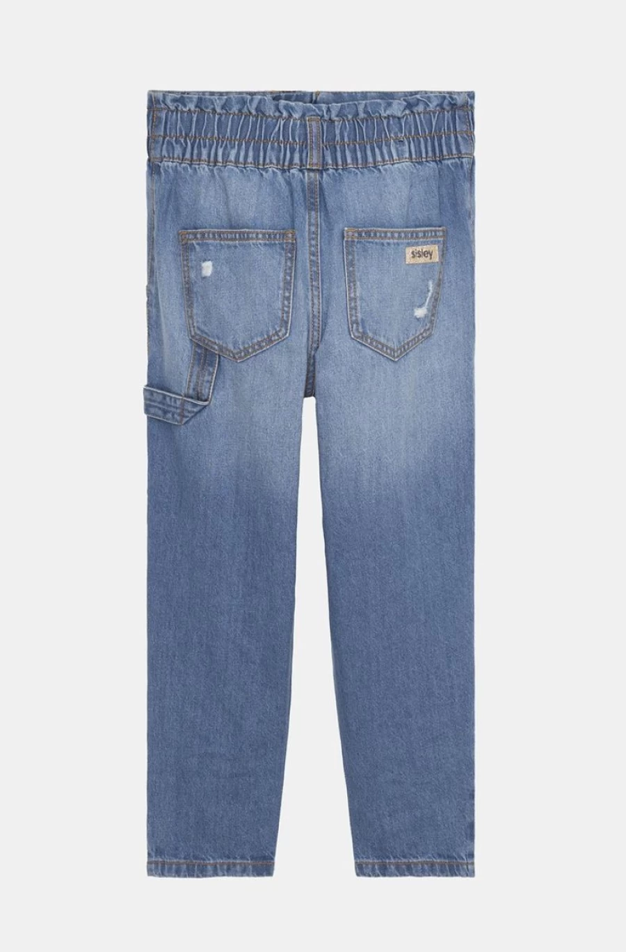 "SISLEY Boys' Blue Cotton Distressed Jeans for Kids"