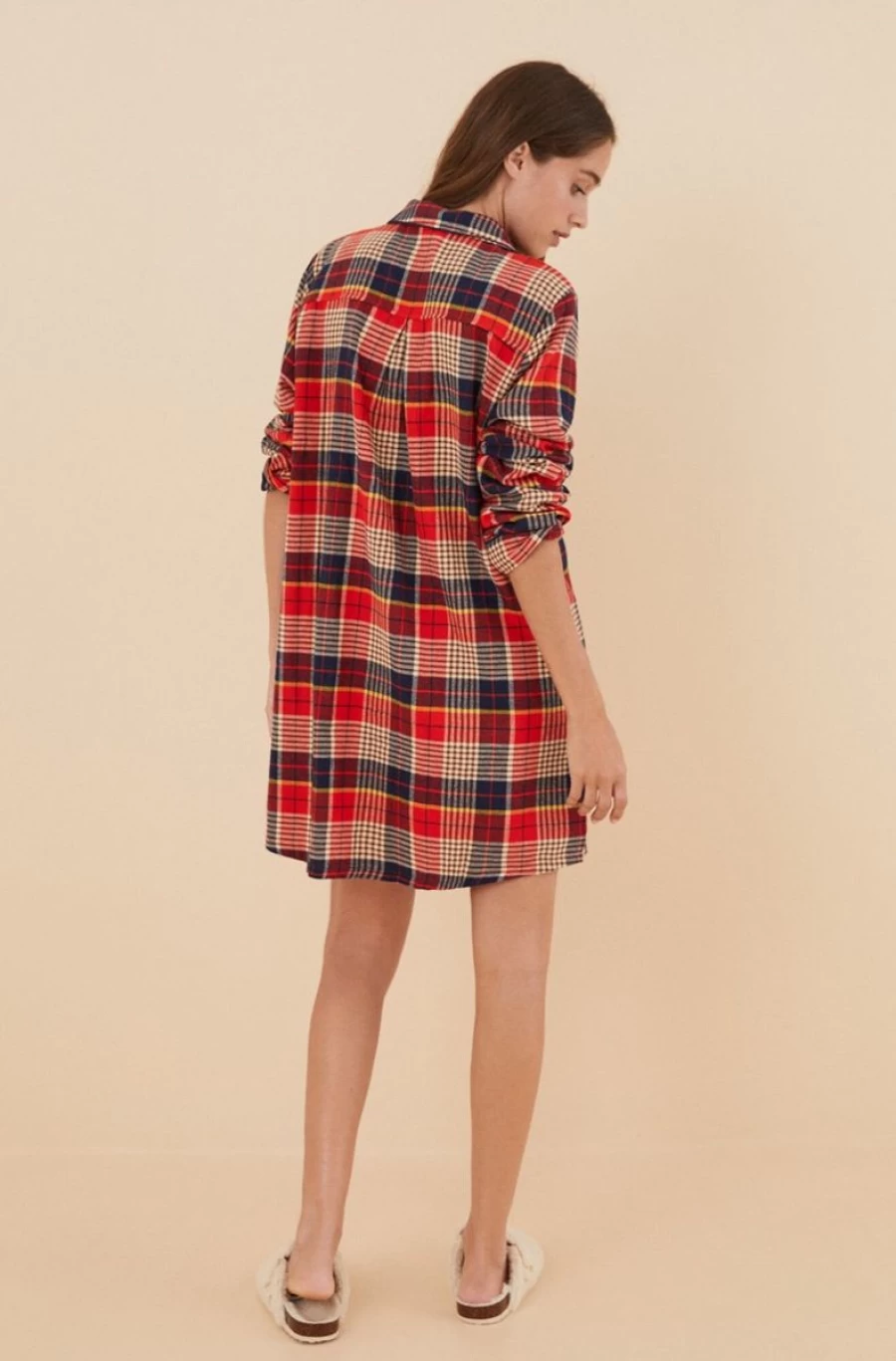 Women's Secret Classic Checked Miffy Cotton Nightgown - 100% Soft Sleepwear for Women