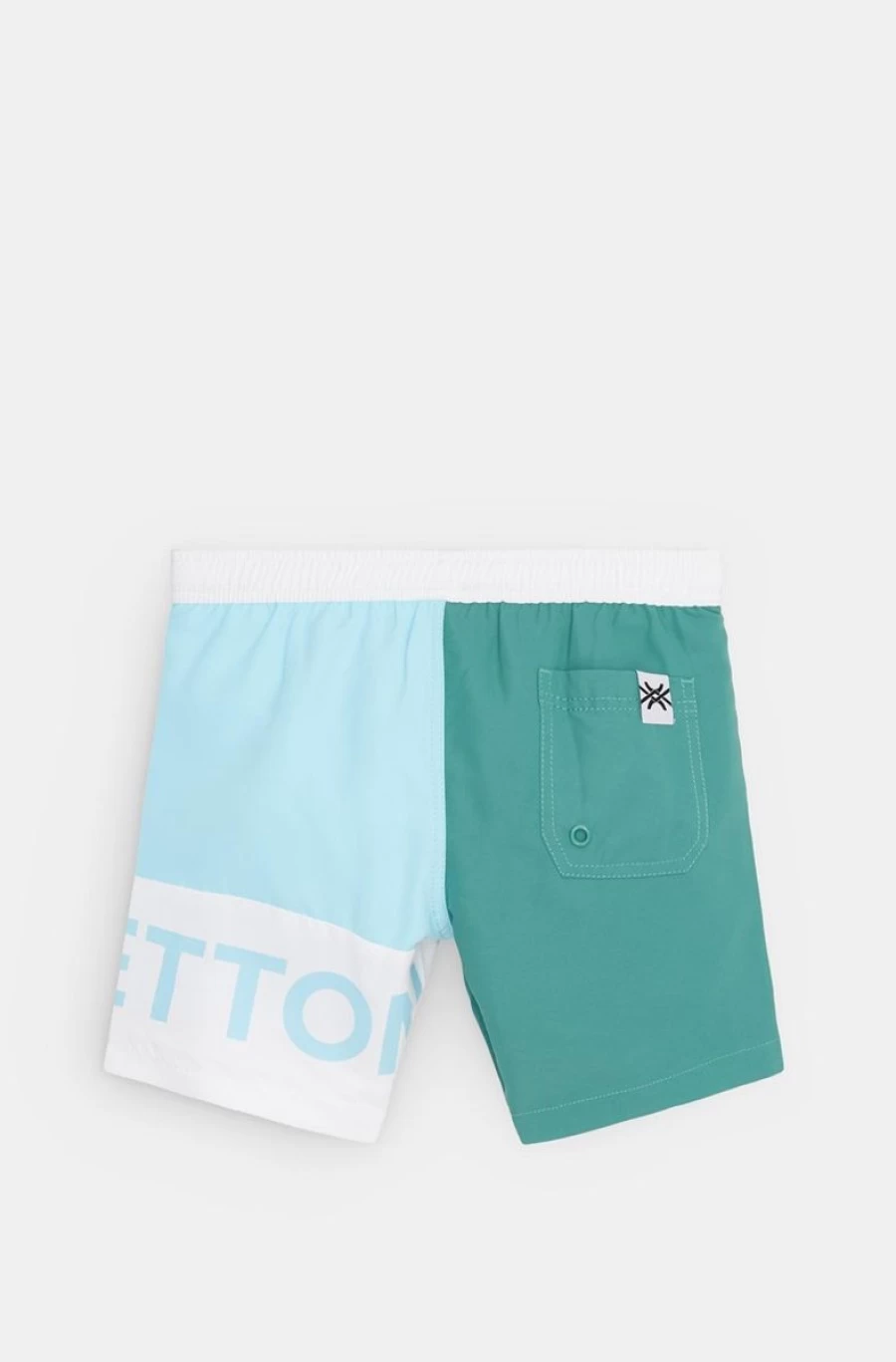 Benetton Boys' Colour-Block Logo Swim Trunks for Kids - Stylish Beach Shorts