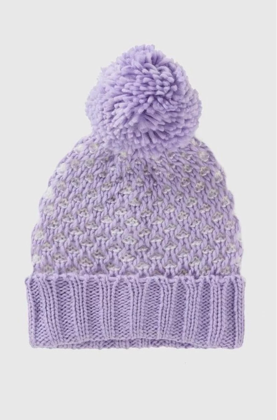 BENETTON Girls' Knitted Beanie with Pom Pom - Warm Winter Hat for Kids