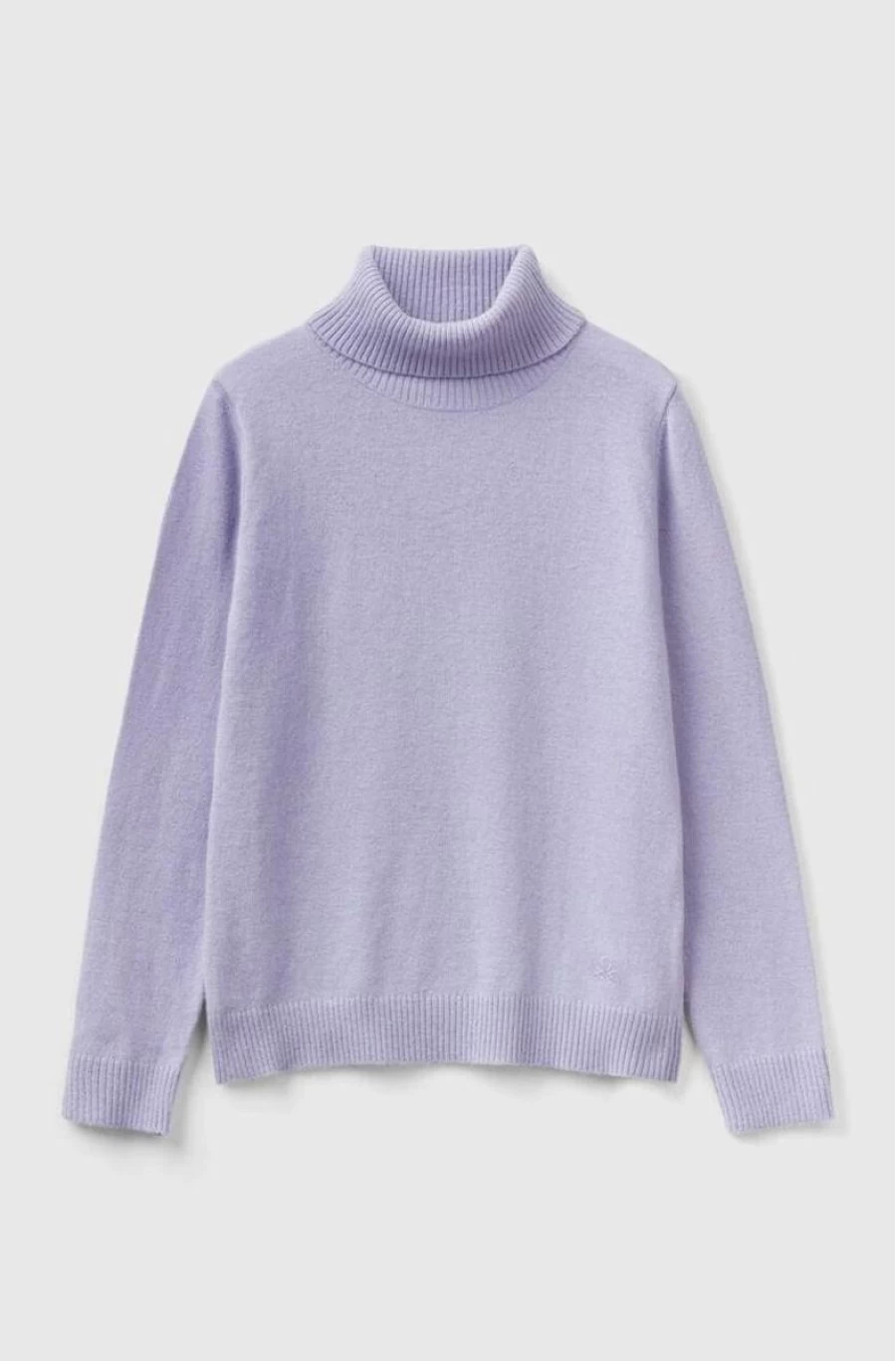 Benetton Girls' Wool Blend Turtleneck Sweater for Warmth & Style