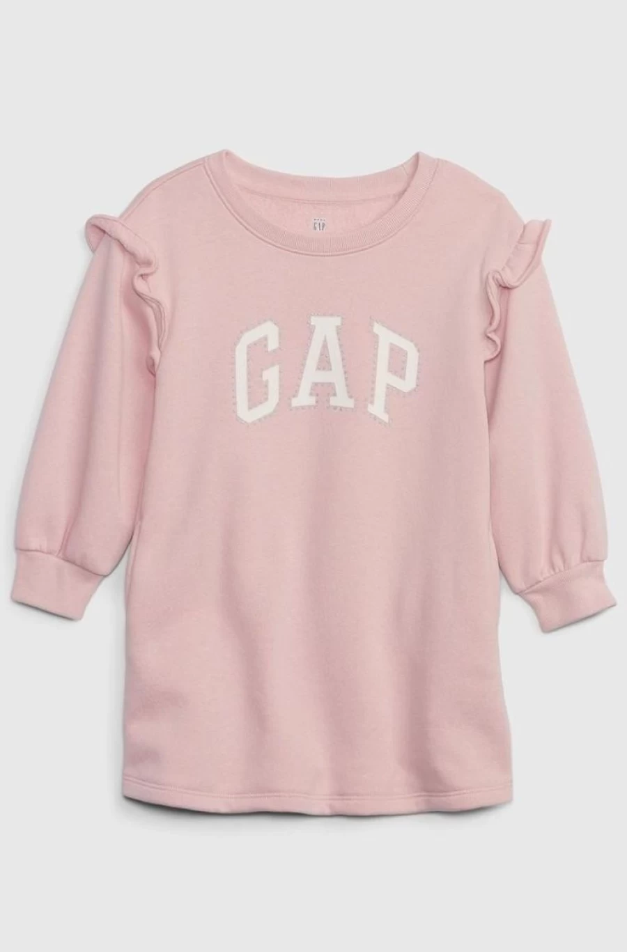 GAP Girls' Ruffle Trim Sweatshirt Dress with Arch Logo for Toddlers