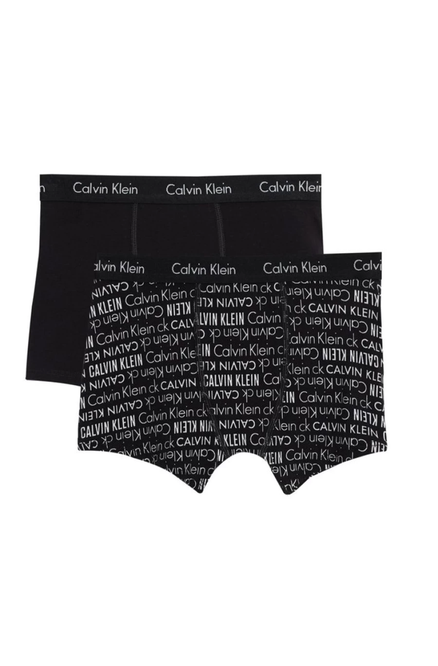 2 Pack CALVIN KLEIN Boys Trunks - Logomania Design in Black