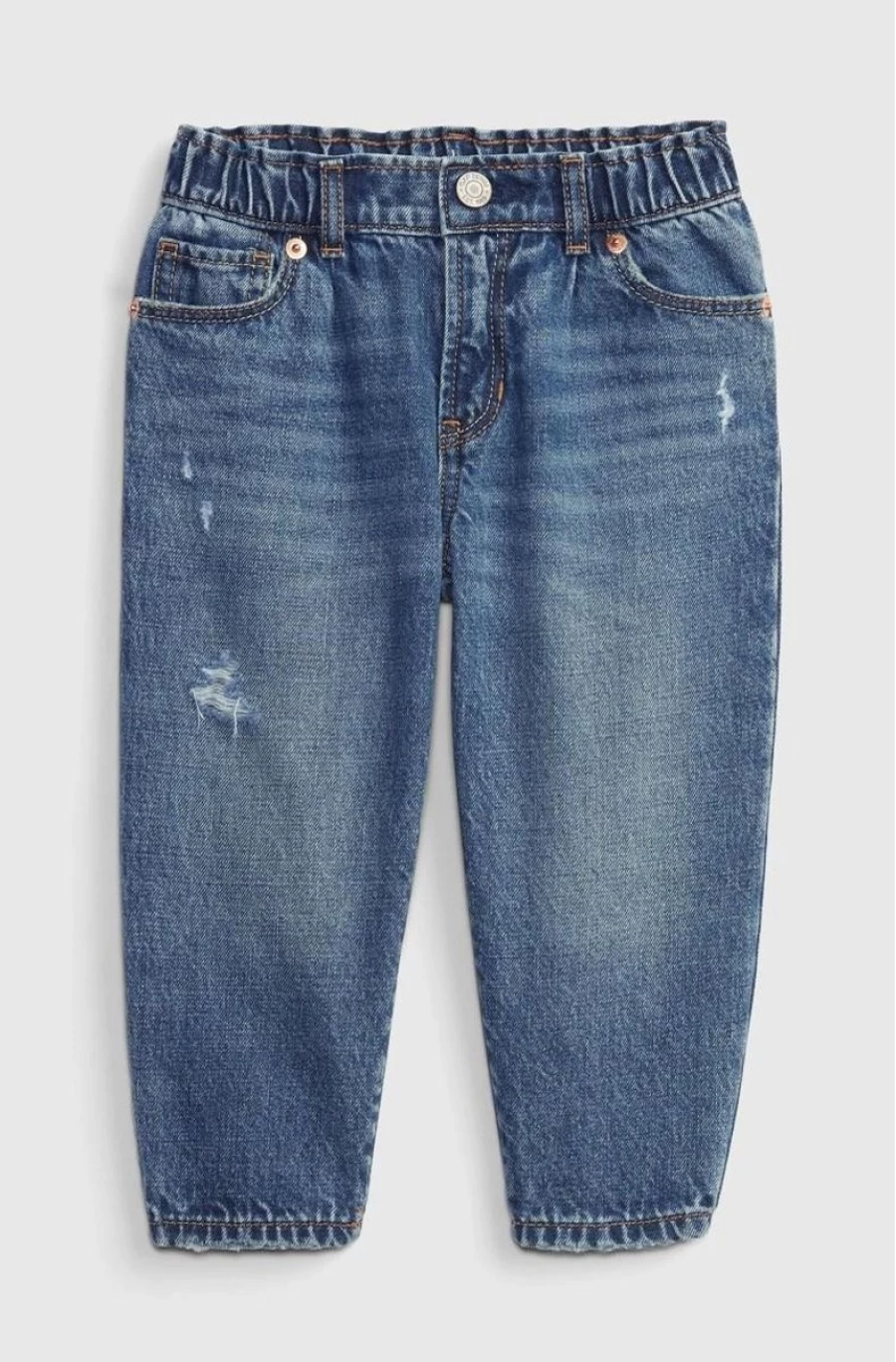 GAP Girls' Medium Wash Toddler Barrel Jeans - Washwell for Easy Care