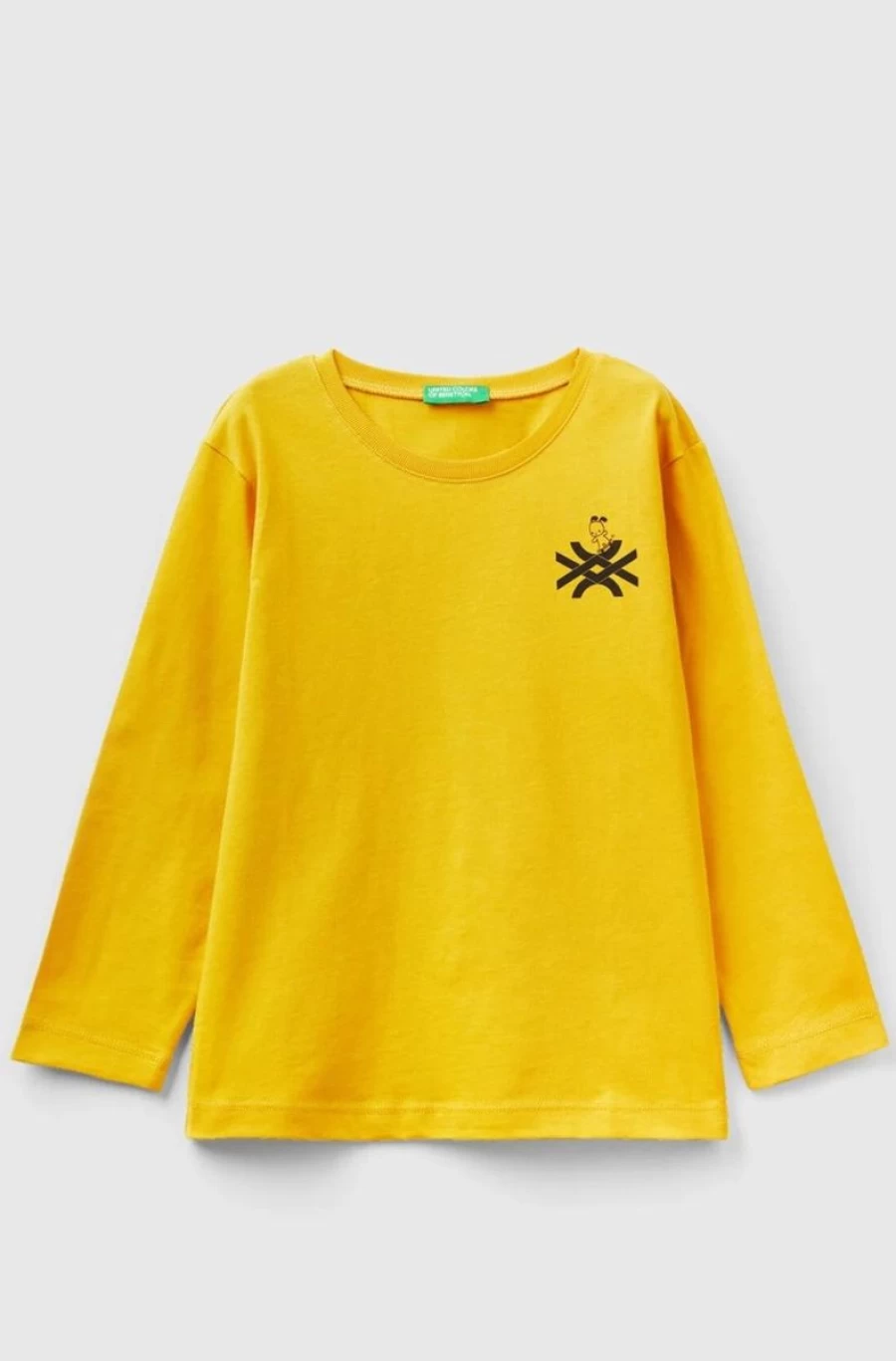 Benetton Boys' Long Sleeve Logo T-Shirt - Comfortable Cotton Top for Kids