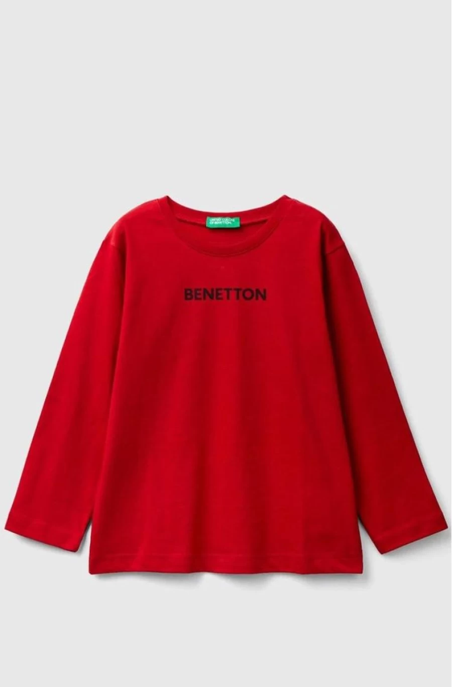 Benetton Boys' Long Sleeve Logo T-Shirt - Comfortable Cotton Top for Kids