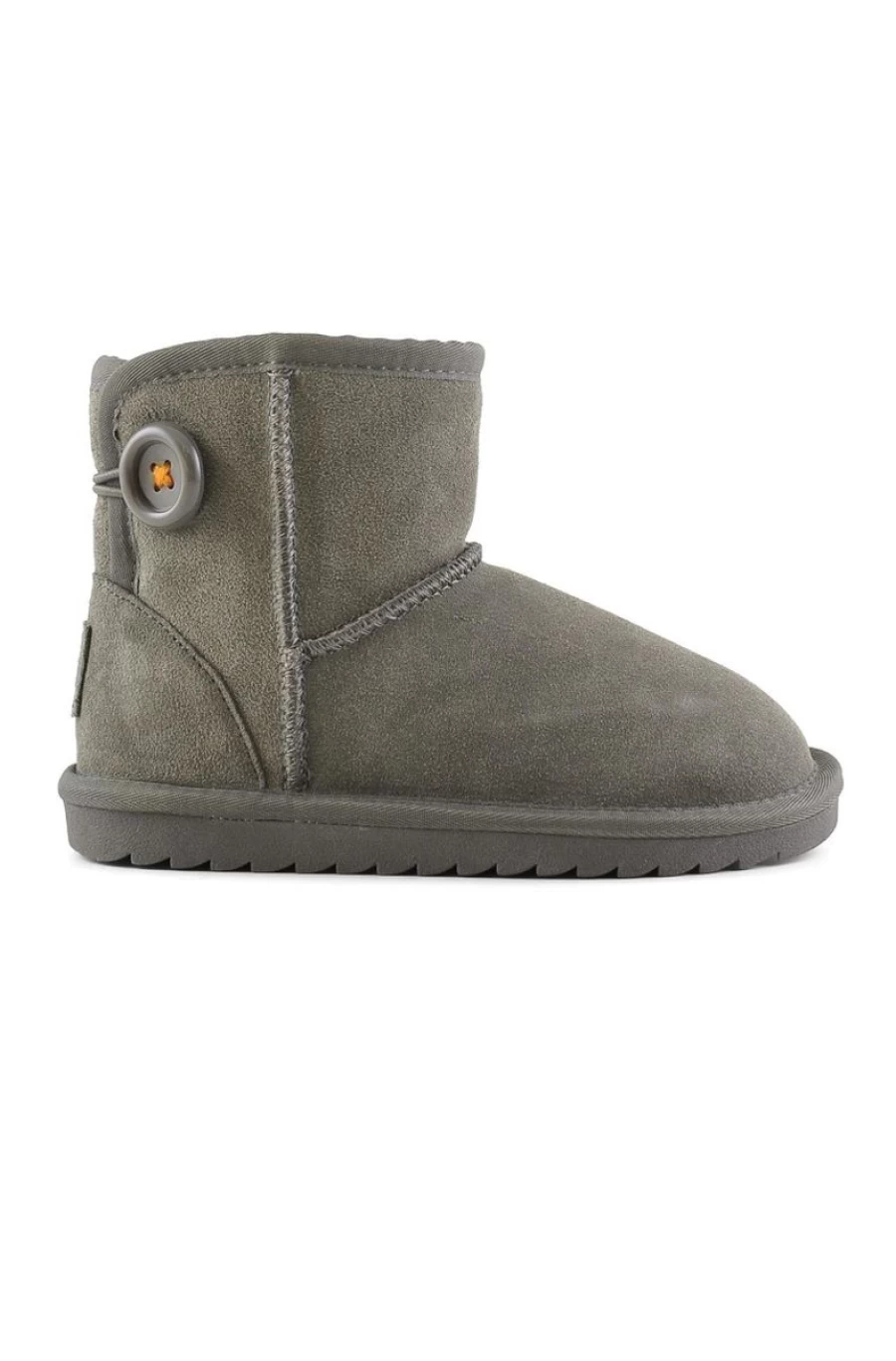 "COLORS OF CALIFORNIA Girls' Gray Winter Suede Boots with Button Detail"