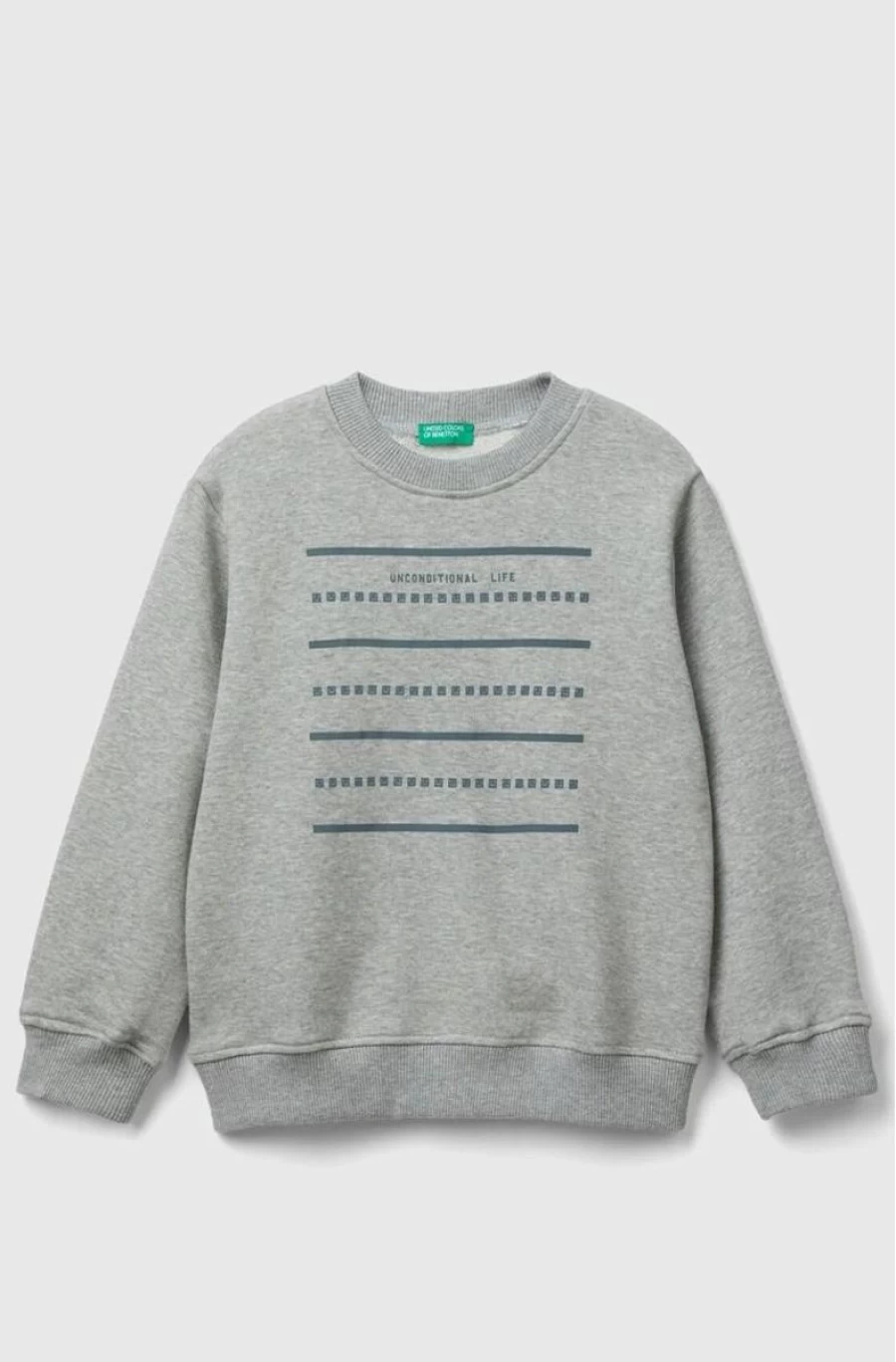 Benetton Boys' Graphic Print Crew Neck Sweatshirt