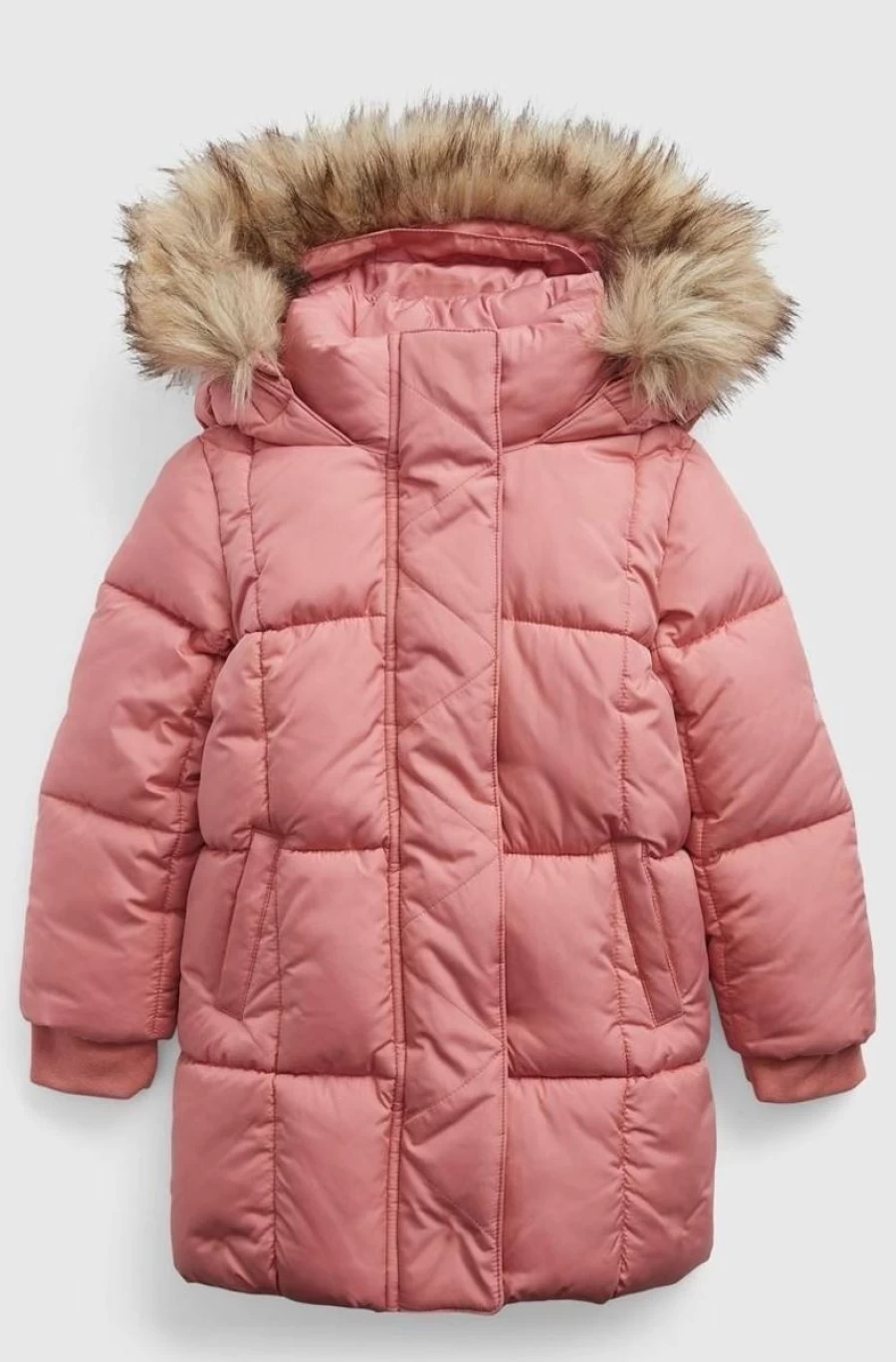 GAP Girls' Deco Rose Pink Heavyweight Puffer Jacket for Toddlers