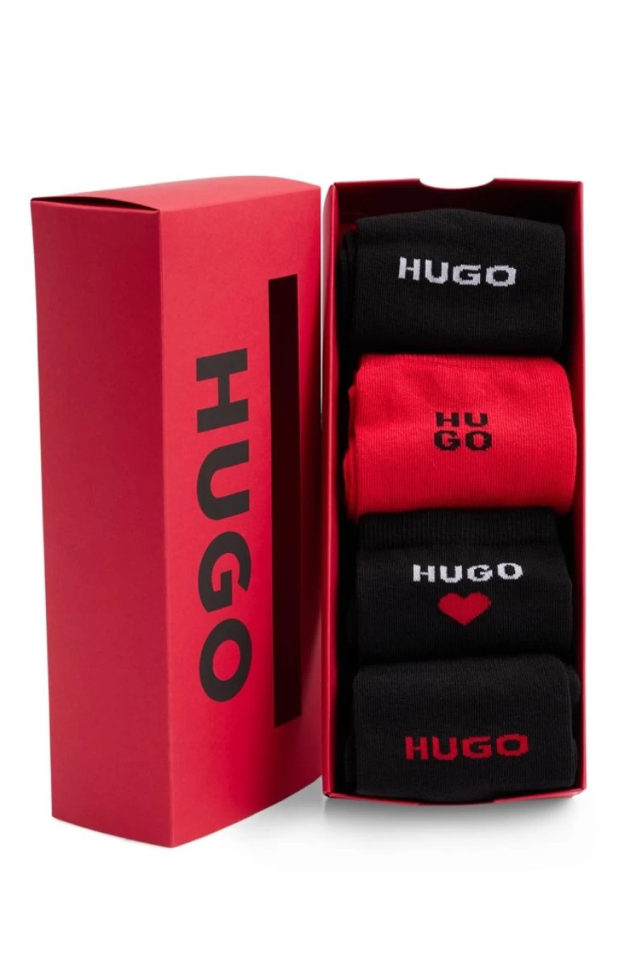 "HUGO BOSS Women's Logo Detail Socks Four-Pack Regular Length"