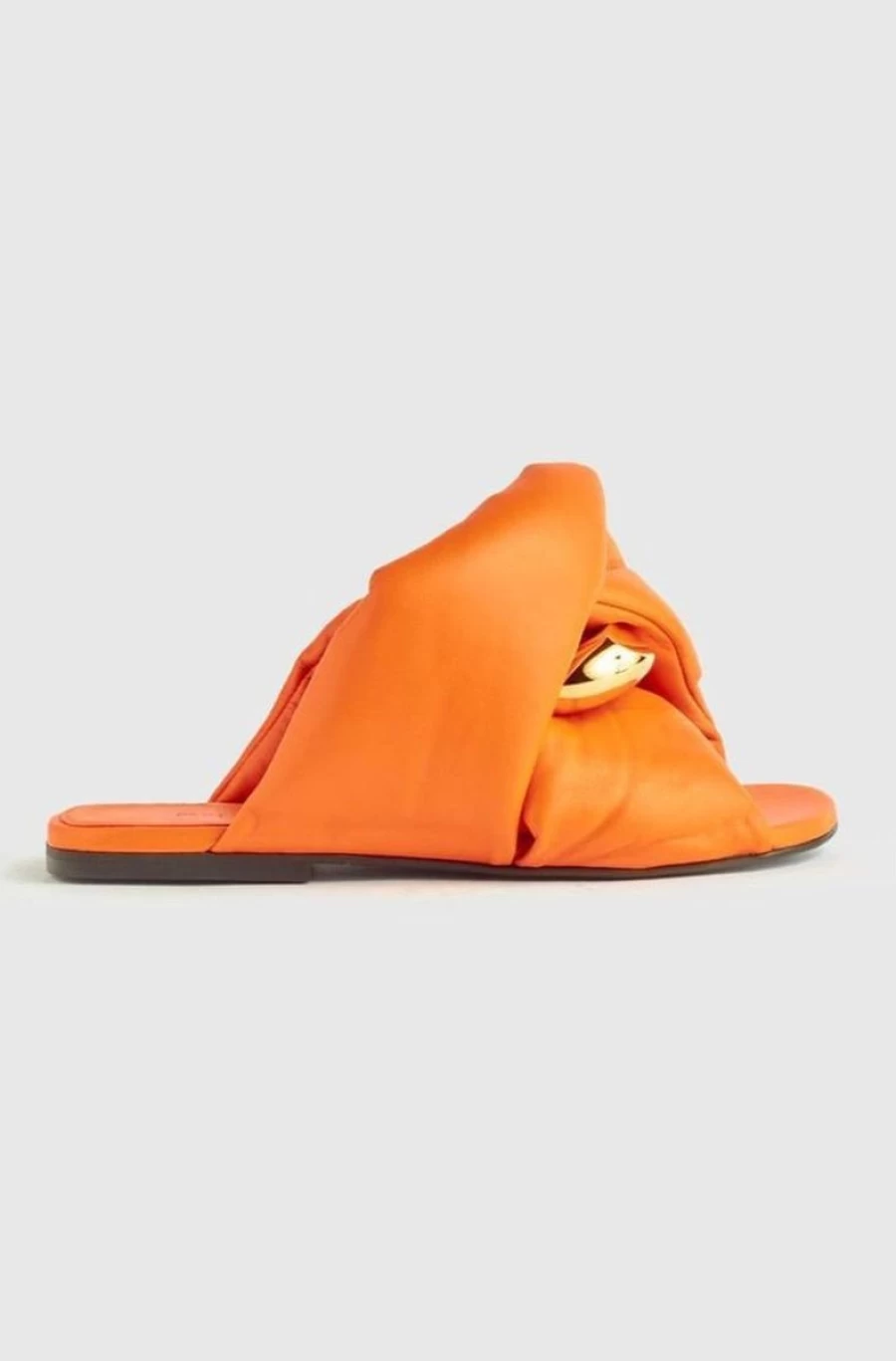 JW ANDERSON Women's Orange Leather Chain Twist Flats - Stylish Comfortable Ballet Shoes