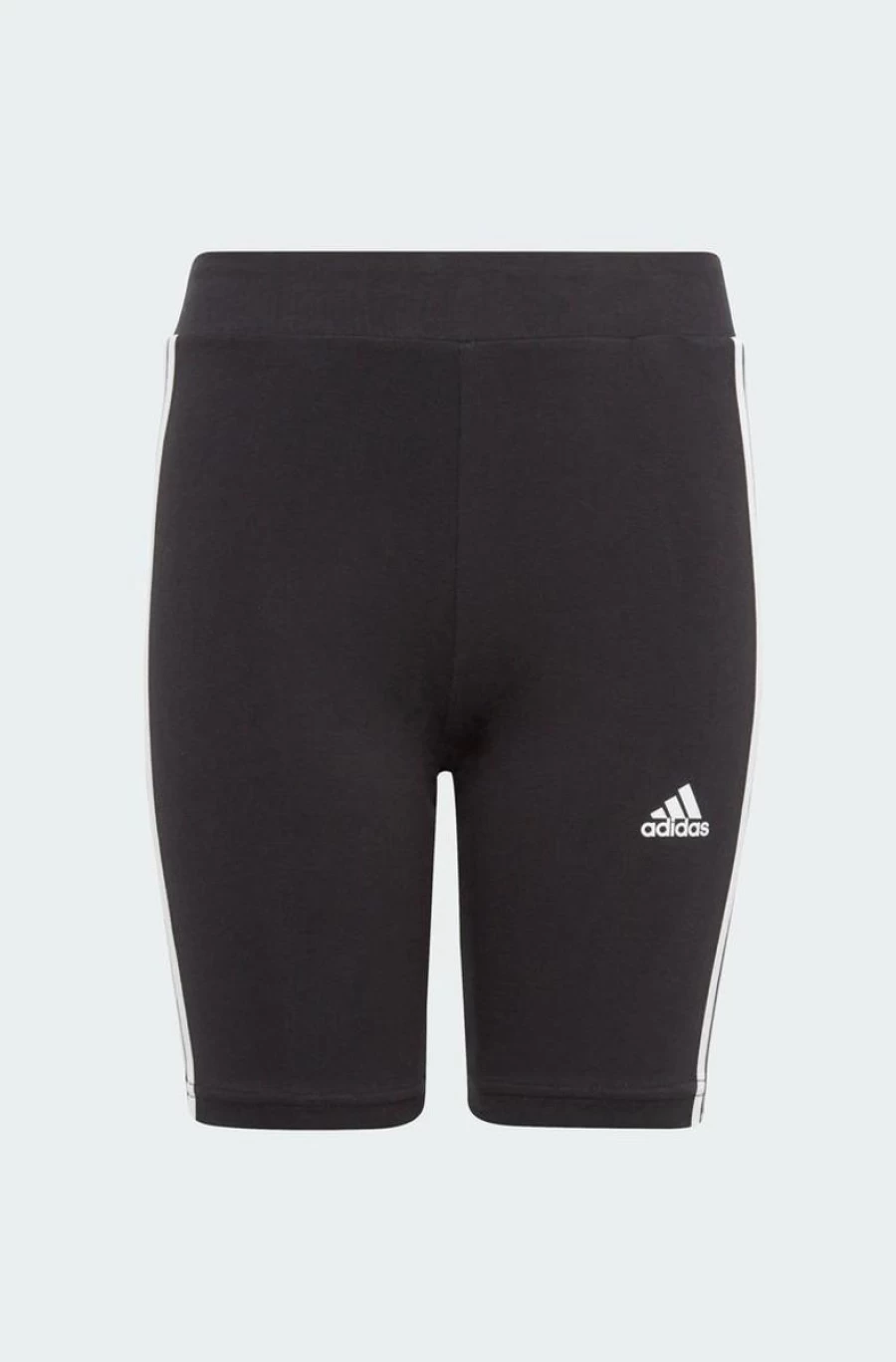 Adidas Girls' Black Essentials 3-Stripes Cotton Bike Tights for Cycling