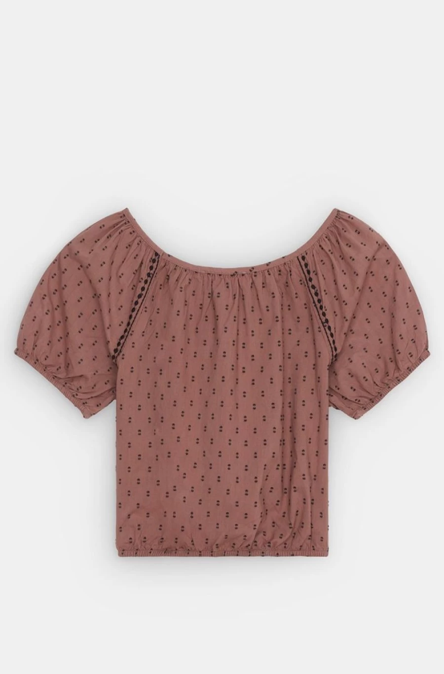 "SISLEY Girls' Embroidered Cropped Blouse: Stylish & Trendy Top"