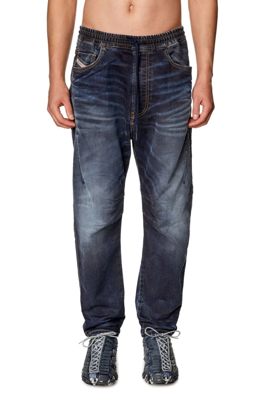 DIESEL Men's Dark Blue Tapered 2040 D-Amage Joggjeans® 09I18 Denim Jeans