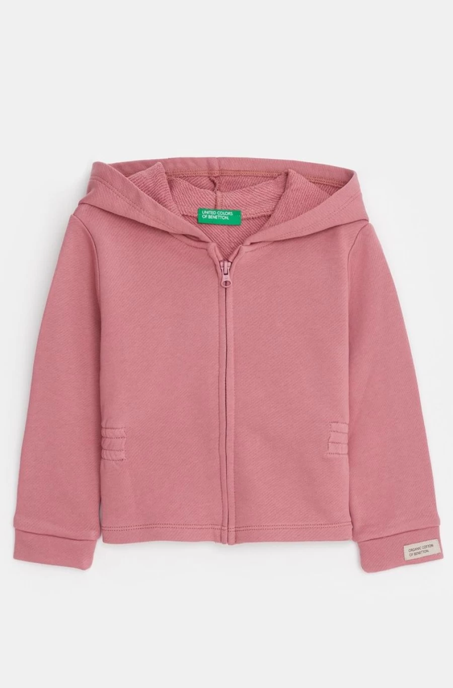 BENETTON Girls' Organic Cotton Zip Hoodie for Comfort & Style