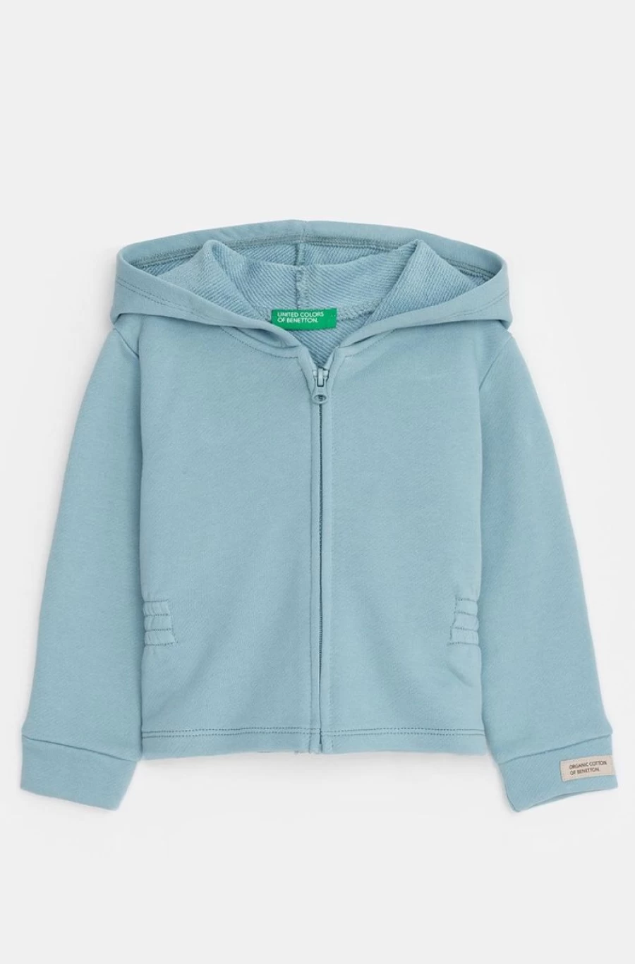 BENETTON Girls' Organic Cotton Zip Hoodie for Comfort & Style