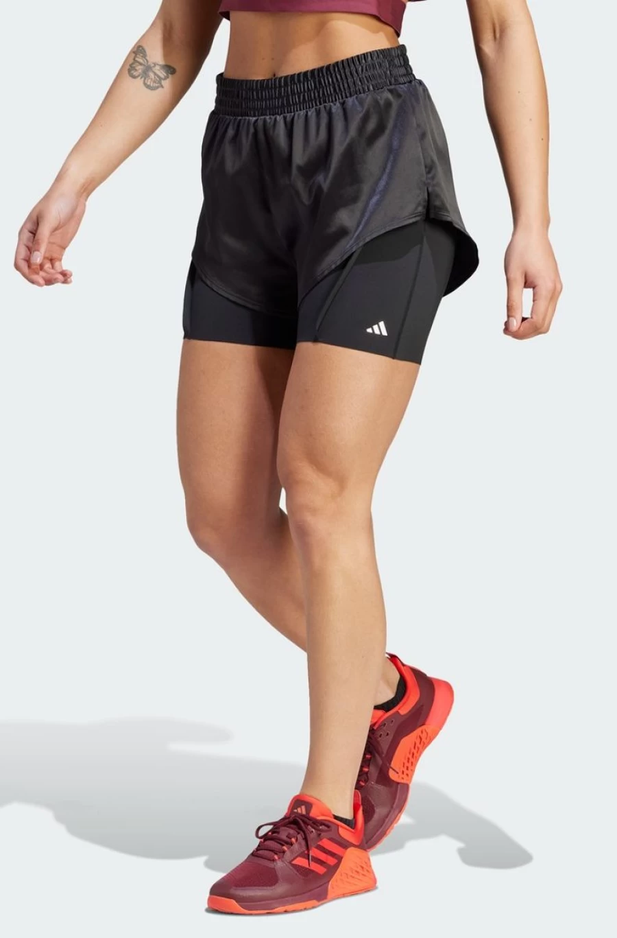 Adidas Women's Power Aeroready 2-In-1 Running Shorts - Black