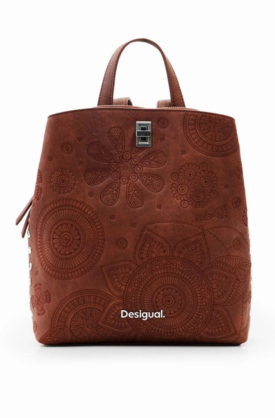 DESIGUAL Women's Small Embroidered Backpack - Stylish Floral Design Lightweight Daypack