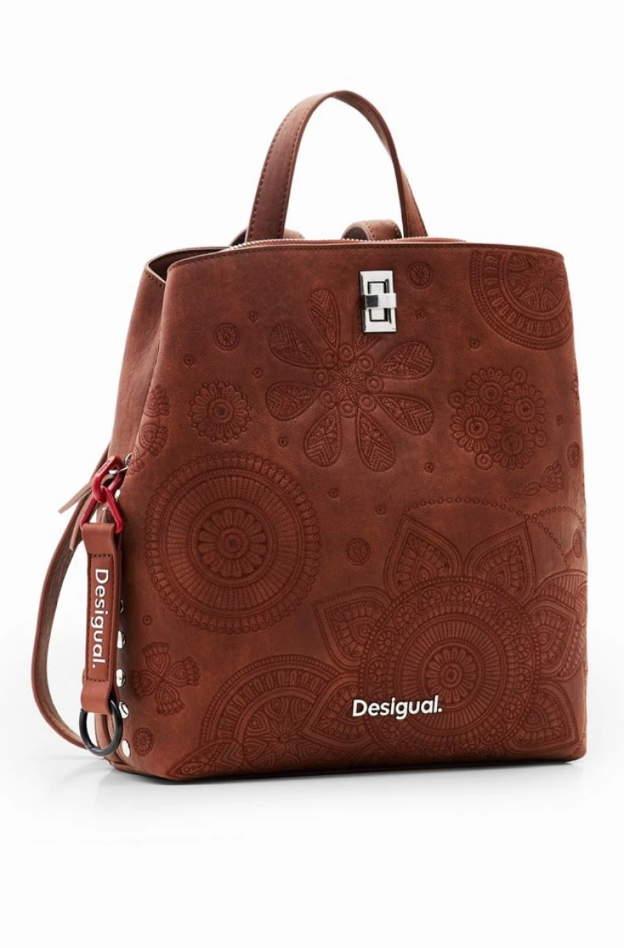 DESIGUAL Women's Small Embroidered Backpack - Stylish Floral Design Lightweight Daypack