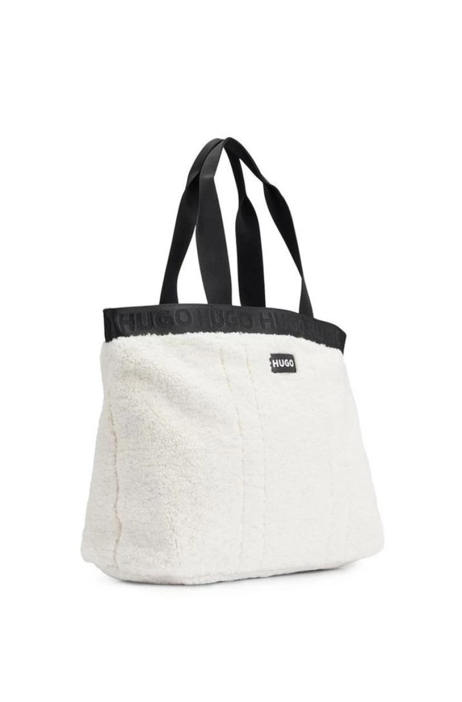"HUGO BOSS Women's Faux-Shearling Logo Tote Bag - Stylish Designer Handbag"