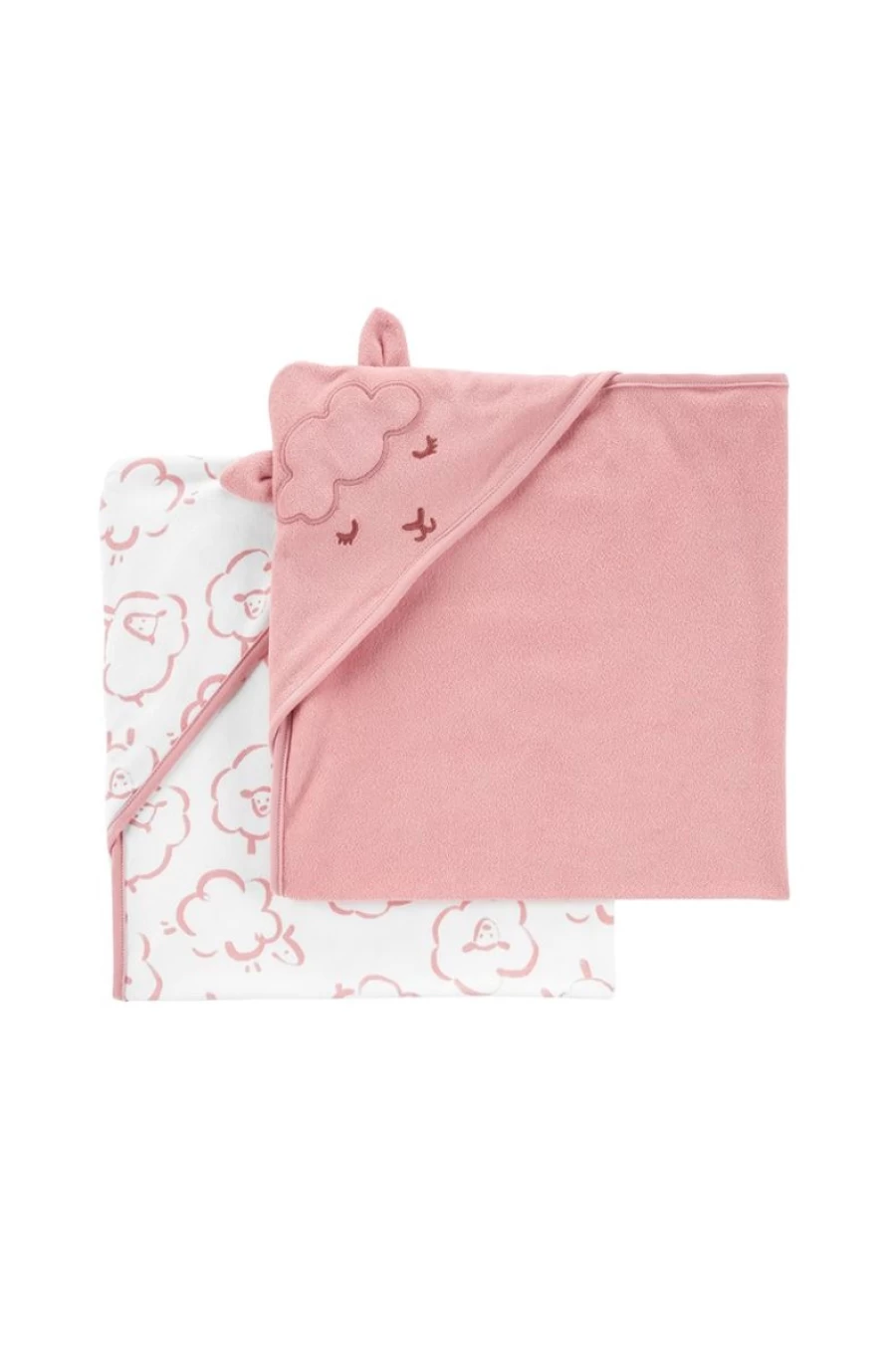 2-Pack CARTER'S Girls Hooded Baby Towels - Soft & Absorbent for Infants & Toddlers
