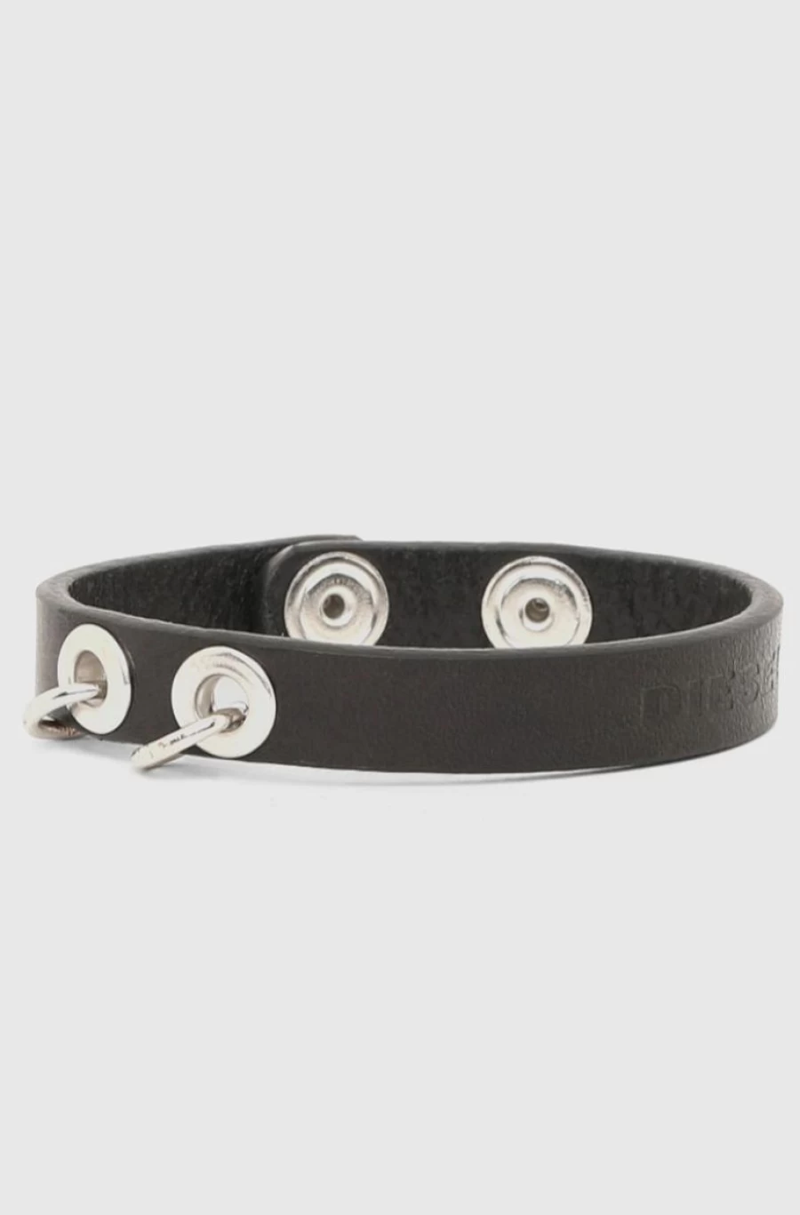 DIESEL Women's Leather Bracelet with Edgy Piercing Details - Stylish Punk Accessory