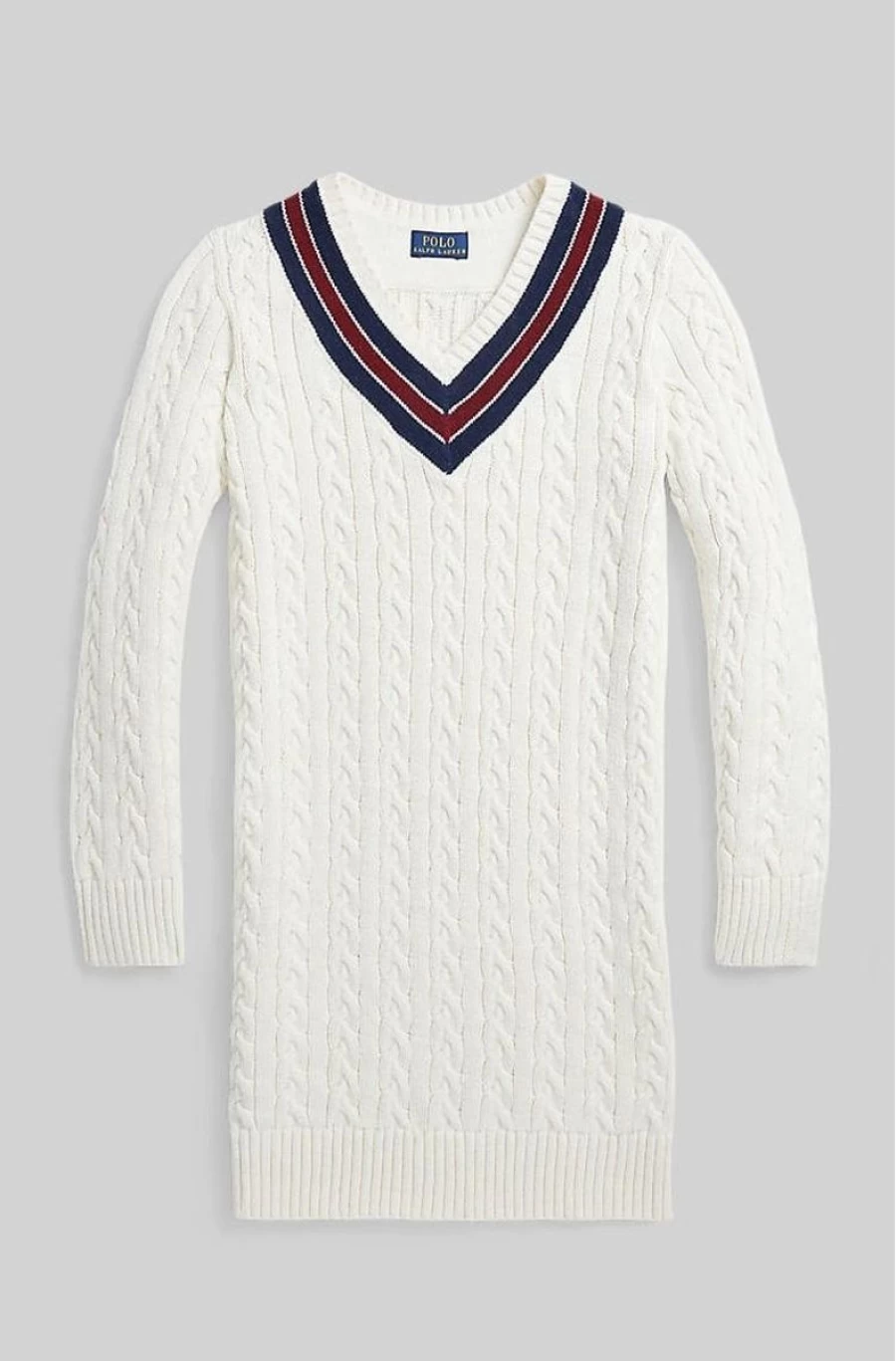 RALPH LAUREN Girls' Cotton-Blend Cricket Sweater Dress for Casual Comfort