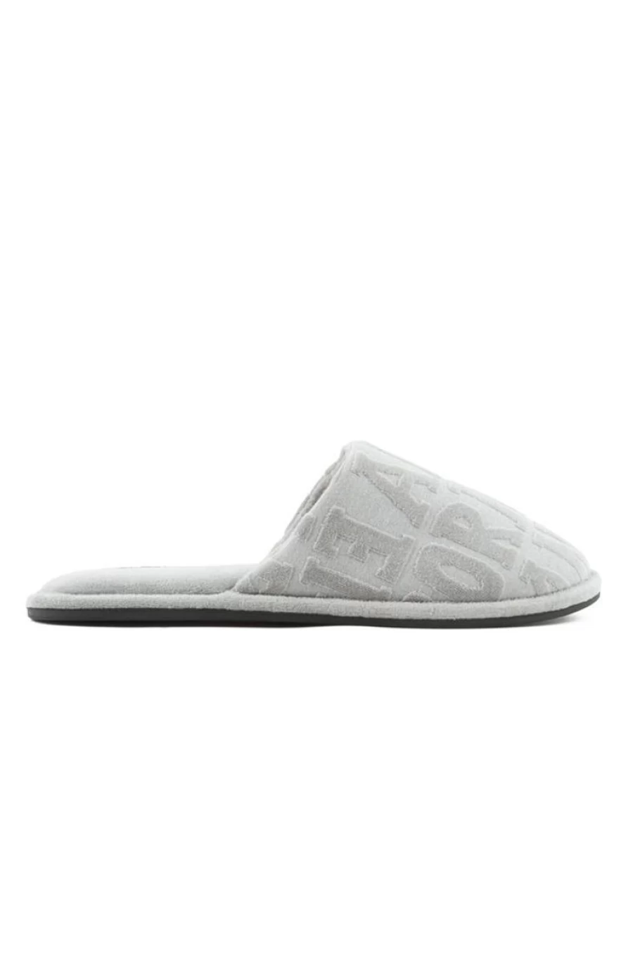 EMPORIO ARMANI Men's Stone All-Over Logo Slippers for Comfort and Style