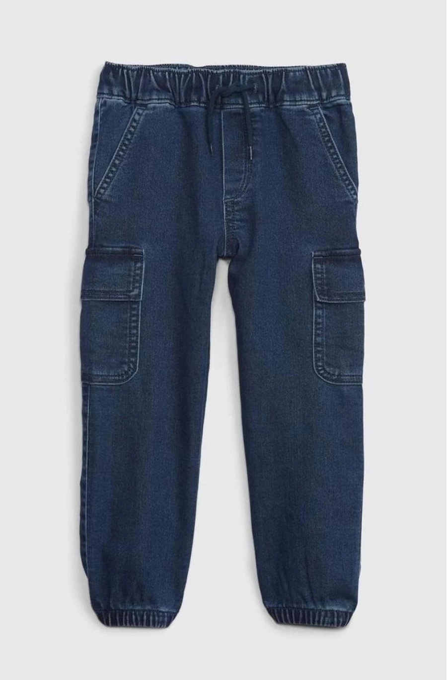 GAP Boys' Toddler Dark Wash Denim Cargo Joggers With Washwell Technology