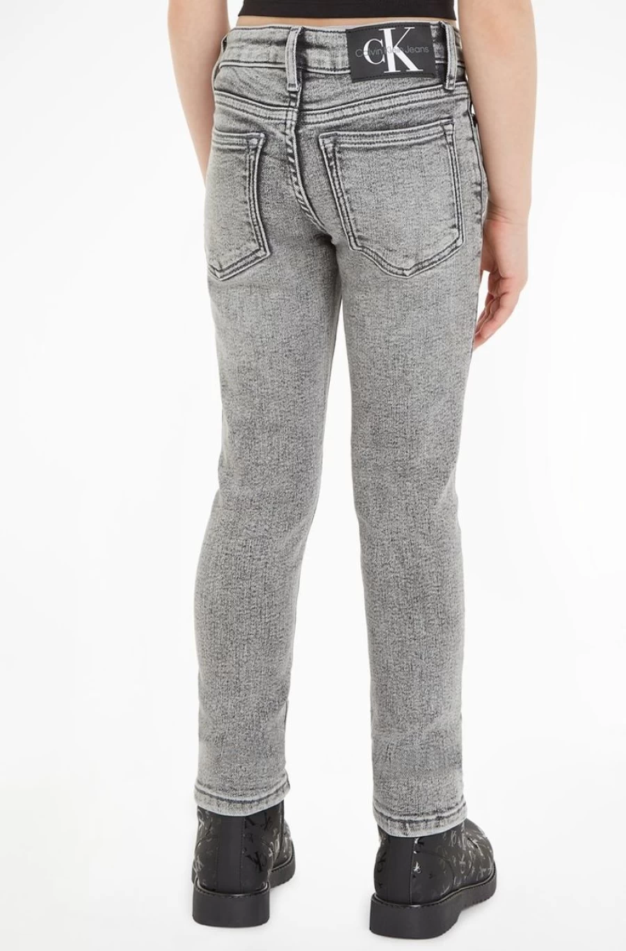 CALVIN KLEIN Girls' Mid Rise Skinny Jeans for Teens - Stretch Denim Pants Slim Fit